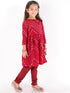 Girl's Maroon Mirror Kurta Pyjama Set